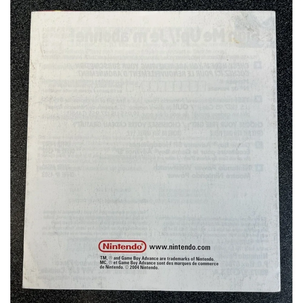 Nintendo Power Magazine Subscription Insert Only HW-AGB-USA-3